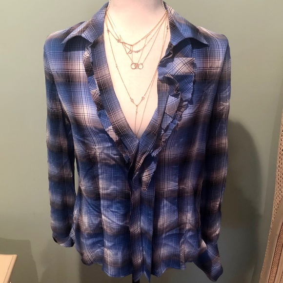 Bcbg long sleeve ruffle blouse - Picture 2 of 4